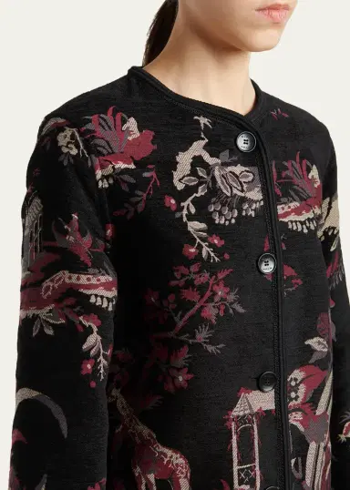Etro Toile Brocade Single-Breasted Long Coat | Thumbnail 5 Etro Toile Brocade Single-Breasted Long Coat | Thumbnail 5