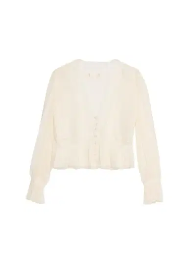 LoveShackFancy Thessira Lace-Trim Chiffon Blouse | Thumbnail 1 LoveShackFancy Thessira Lace-Trim Chiffon Blouse | Thumbnail 1