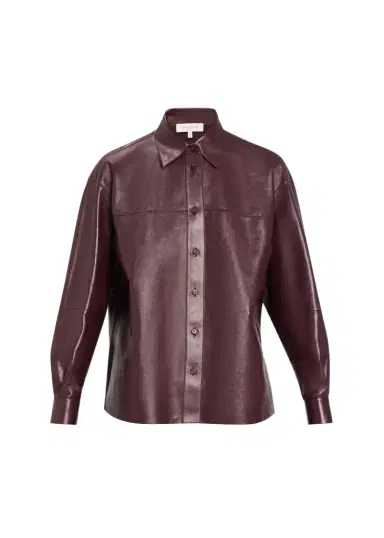 Lafayette 148 New York Oversized Cropped Nappa Leather Shirt | Thumbnail 1 Lafayette 148 New York Oversized Cropped Nappa Leather Shirt | Thumbnail 1