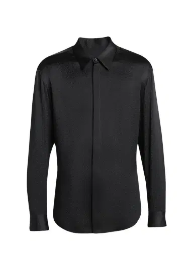 Giorgio Armani Men's Printed Silk Button-Front Shirt | Thumbnail 1 Giorgio Armani Men's Printed Silk Button-Front Shirt | Thumbnail 1