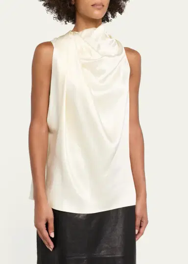 Heirlome Kate Draped Silk Cowl-Neck Sleeveless Top | Thumbnail 4 Heirlome Kate Draped Silk Cowl-Neck Sleeveless Top | Thumbnail 4