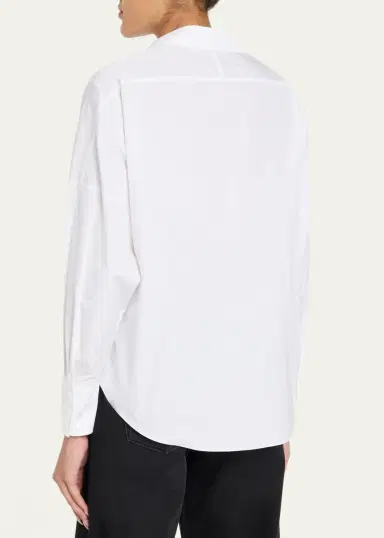 Lafayette 148 New York Oversized Draped Twist-Front Poplin Shirt | Thumbnail 3 Lafayette 148 New York Oversized Draped Twist-Front Poplin Shirt | Thumbnail 3