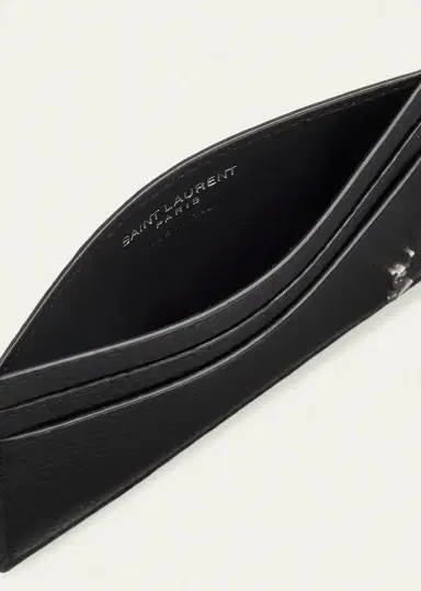 Saint Laurent Men's Tiny Cassandre YSL Card Holder in Leather | Thumbnail 2 Saint Laurent Men's Tiny Cassandre YSL Card Holder in Leather | Thumbnail 2