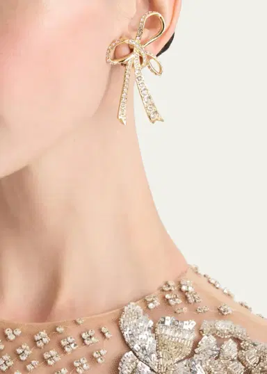 Oscar de la Renta Threaded Bow Large Earrings | Thumbnail 2 Oscar de la Renta Threaded Bow Large Earrings | Thumbnail 2