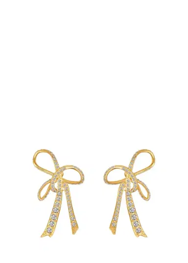 Oscar de la Renta Threaded Bow Large Earrings | Thumbnail 1 Oscar de la Renta Threaded Bow Large Earrings | Thumbnail 1