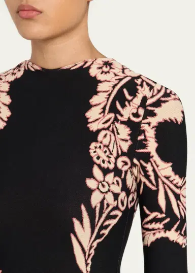 Ulla Johnson Nerissa Jacquard Long-Sleeve Midi Dress | Thumbnail 5 Ulla Johnson Nerissa Jacquard Long-Sleeve Midi Dress | Thumbnail 5
