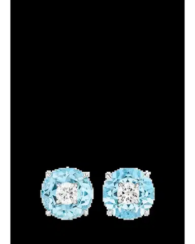 Boghossian 18K White Gold Diamond & Aquamarine Inlay Crush Earrings | Thumbnail 2 Boghossian 18K White Gold Diamond & Aquamarine Inlay Crush Earrings | Thumbnail 2