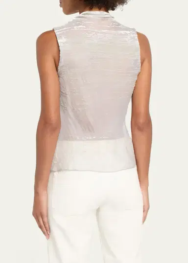 Grace Ling Boat-Neck Glitch Velvet Burnout Sleeveless Top | Thumbnail 3 Grace Ling Boat-Neck Glitch Velvet Burnout Sleeveless Top | Thumbnail 3