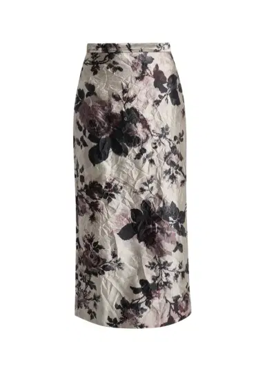 Erdem Floral Metallic Crinkled Midi Skirt | Thumbnail 1 Erdem Floral Metallic Crinkled Midi Skirt | Thumbnail 1