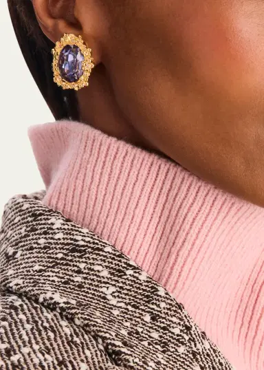 Oscar de la Renta Oval Medallion Stud Earrings | Thumbnail 2 Oscar de la Renta Oval Medallion Stud Earrings | Thumbnail 2