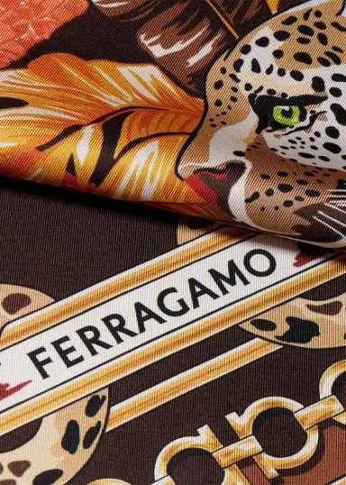 Ferragamo Feline-Print Silk Foulard | Thumbnail 3 Ferragamo Feline-Print Silk Foulard | Thumbnail 3
