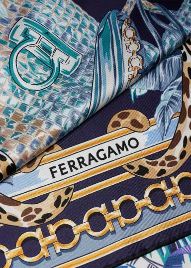Ferragamo Feline-Print Silk Foulard | Thumbnail 6 Ferragamo Feline-Print Silk Foulard | Thumbnail 6