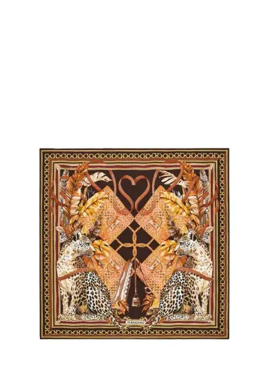 Ferragamo Feline-Print Silk Foulard | Thumbnail 1 Ferragamo Feline-Print Silk Foulard | Thumbnail 1