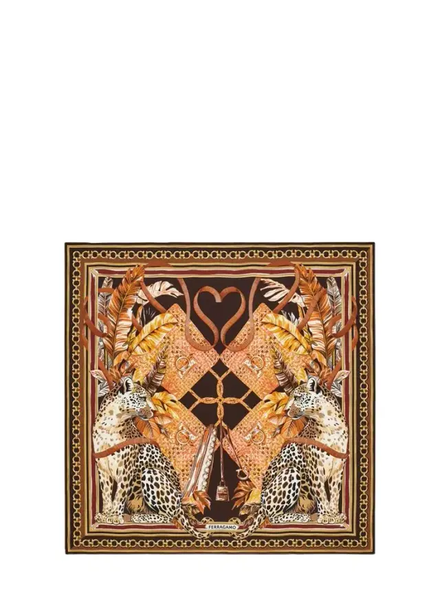 Feline-Print Silk Foulard Feline-Print Silk Foulard