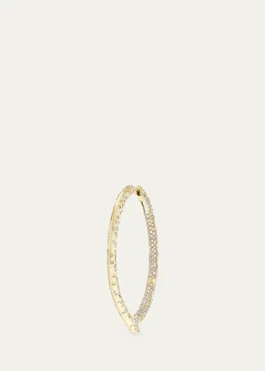 TABAYER 18K Yellow Gold Diamond Oera Hoop Earring, Single | Thumbnail 2 TABAYER 18K Yellow Gold Diamond Oera Hoop Earring, Single | Thumbnail 2