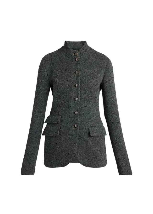 Fitted Herringbone Wool-Blend Blazer Fitted Herringbone Wool-Blend Blazer