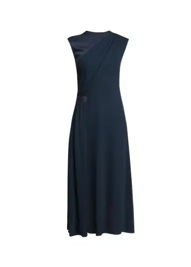 Giorgio Armani Cap-Sleeve Draped Satin Midi Dress | Thumbnail 1 Giorgio Armani Cap-Sleeve Draped Satin Midi Dress | Thumbnail 1