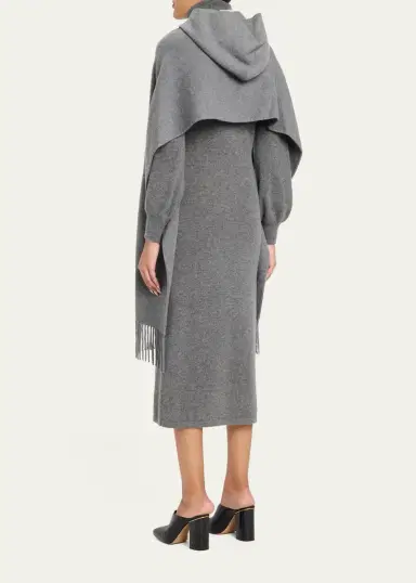 Lafayette 148 New York Fringed Double-Face Cashmere Hooded Poncho | Thumbnail 3 Lafayette 148 New York Fringed Double-Face Cashmere Hooded Poncho | Thumbnail 3
