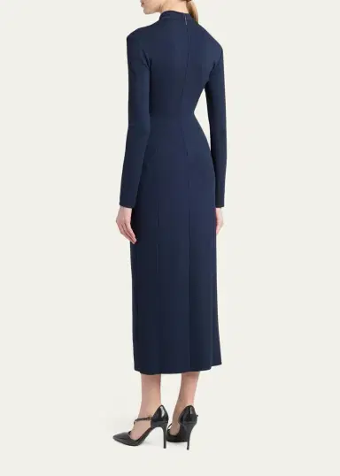 Giorgio Armani Keyhole-Cutout Twisted Midi Dress | Thumbnail 3 Giorgio Armani Keyhole-Cutout Twisted Midi Dress | Thumbnail 3