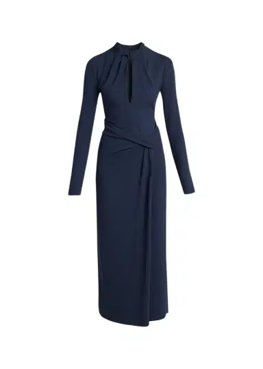 Giorgio Armani Keyhole-Cutout Twisted Midi Dress | Thumbnail 1 Giorgio Armani Keyhole-Cutout Twisted Midi Dress | Thumbnail 1