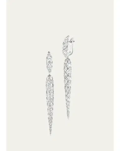 Boghossian 18K White Gold Diamond Merveilles Icicle Medium Earrings | Thumbnail 1 Boghossian 18K White Gold Diamond Merveilles Icicle Medium Earrings | Thumbnail 1