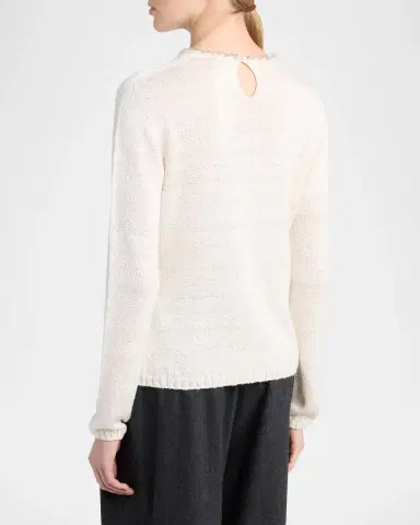Giorgio Armani Silk Knit Beaded Crewneck Sweater | Thumbnail 3 Giorgio Armani Silk Knit Beaded Crewneck Sweater | Thumbnail 3