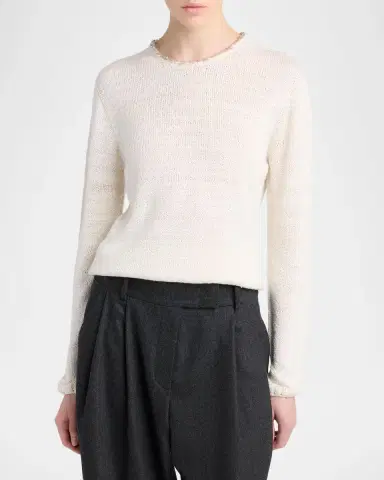 Giorgio Armani Silk Knit Beaded Crewneck Sweater | Thumbnail 4 Giorgio Armani Silk Knit Beaded Crewneck Sweater | Thumbnail 4