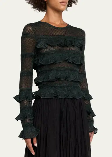 Zimmermann Valiant Lace Ruffle-Tiered Top | Thumbnail 4 Zimmermann Valiant Lace Ruffle-Tiered Top | Thumbnail 4