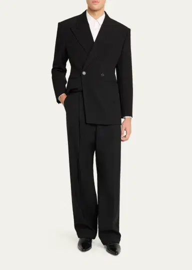 Saint Laurent Men's Chalk Stripe Wool Double-Breasted Sport Coat | Thumbnail 2 Saint Laurent Men's Chalk Stripe Wool Double-Breasted Sport Coat | Thumbnail 2