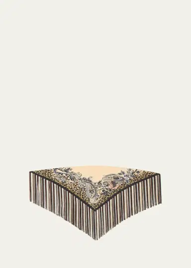 Etro Silk Foulard Scarf with Fringe | Thumbnail 2 Etro Silk Foulard Scarf with Fringe | Thumbnail 2