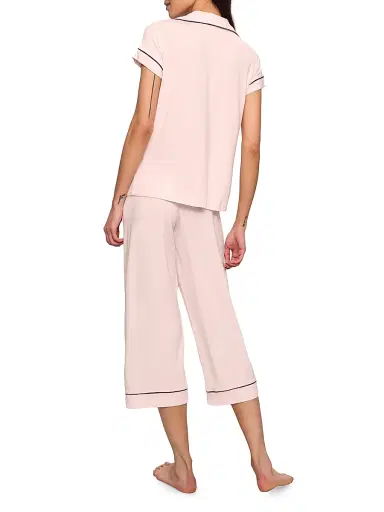 Eberjey Women's Gisele Cropped Pajama Set - Sorbet Black | Thumbnail 4 Eberjey Women's Gisele Cropped Pajama Set - Sorbet Black | Thumbnail 4