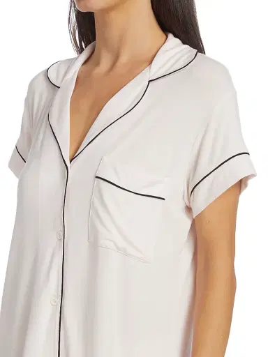 Eberjey Women's Gisele Cropped Pajama Set - Sorbet Black | Thumbnail 6 Eberjey Women's Gisele Cropped Pajama Set - Sorbet Black | Thumbnail 6