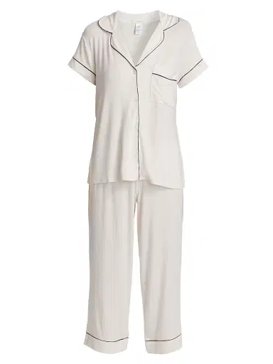 Eberjey Women's Gisele Cropped Pajama Set - Sorbet Black | Thumbnail 1 Eberjey Women's Gisele Cropped Pajama Set - Sorbet Black | Thumbnail 1
