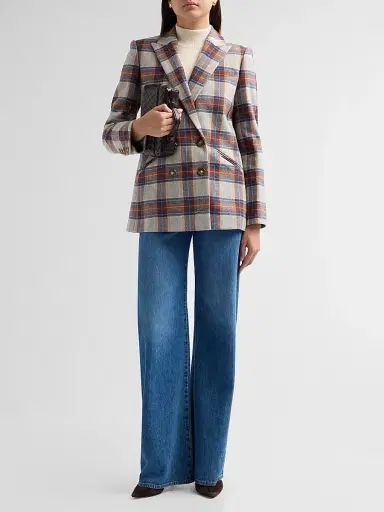 Veronica Beard Women's Oria Plaid Wool-Blend Single-Breasted Dickey Jacket | Thumbnail 2 Veronica Beard Women's Oria Plaid Wool-Blend Single-Breasted Dickey Jacket | Thumbnail 2