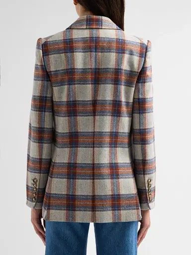 Veronica Beard Women's Oria Plaid Wool-Blend Single-Breasted Dickey Jacket | Thumbnail 3 Veronica Beard Women's Oria Plaid Wool-Blend Single-Breasted Dickey Jacket | Thumbnail 3