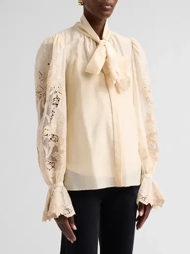 Kobi Halperin Women's Valerie Embroidered Cotton-Silk Voile Blouse | Thumbnail 4 Kobi Halperin Women's Valerie Embroidered Cotton-Silk Voile Blouse | Thumbnail 4