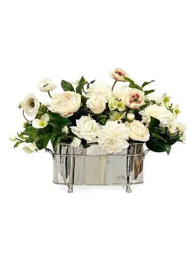 Winward Home Everyday Newness Refresh Imitation Mixed Flowers In Silvertone Planter | Thumbnail 1 Winward Home Everyday Newness Refresh Imitation Mixed Flowers In Silvertone Planter | Thumbnail 1