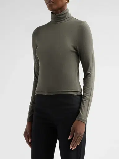 Majestic Filatures Women's Soft Touch Turtleneck Top - Volcanic Rock | Thumbnail 4 Majestic Filatures Women's Soft Touch Turtleneck Top - Volcanic Rock | Thumbnail 4