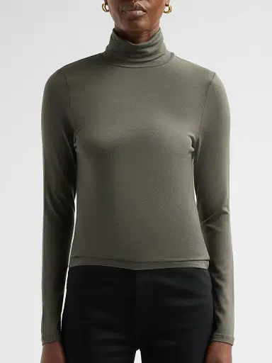 Majestic Filatures Women's Soft Touch Turtleneck Top - Volcanic Rock | Thumbnail 5 Majestic Filatures Women's Soft Touch Turtleneck Top - Volcanic Rock | Thumbnail 5