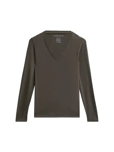 Majestic Filatures Women's Soft Touch Long-Sleeve V-Neck T-Shirt - Volcanic Rock | Thumbnail 1 Majestic Filatures Women's Soft Touch Long-Sleeve V-Neck T-Shirt - Volcanic Rock | Thumbnail 1