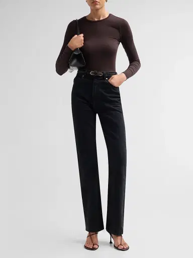 Majestic Filatures Women's Soft Touch Long-Sleeve Crewneck T-Shirt - Chocolate Mousse | Thumbnail 2 Majestic Filatures Women's Soft Touch Long-Sleeve Crewneck T-Shirt - Chocolate Mousse | Thumbnail 2
