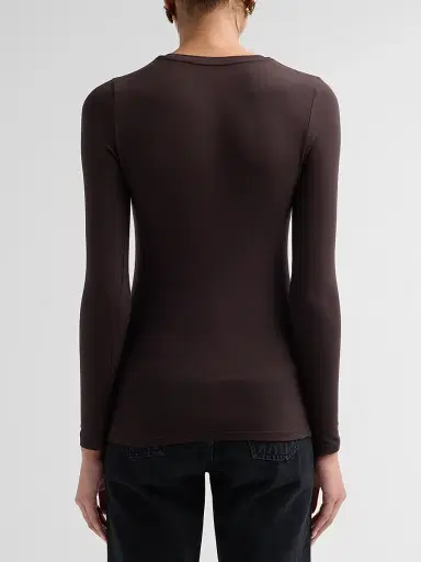 Majestic Filatures Women's Soft Touch Long-Sleeve Crewneck T-Shirt - Chocolate Mousse | Thumbnail 3 Majestic Filatures Women's Soft Touch Long-Sleeve Crewneck T-Shirt - Chocolate Mousse | Thumbnail 3