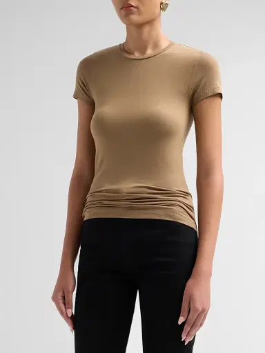 Majestic Filatures Women's Soft Touch Crewneck T-Shirt - Havana | Thumbnail 4 Majestic Filatures Women's Soft Touch Crewneck T-Shirt - Havana | Thumbnail 4