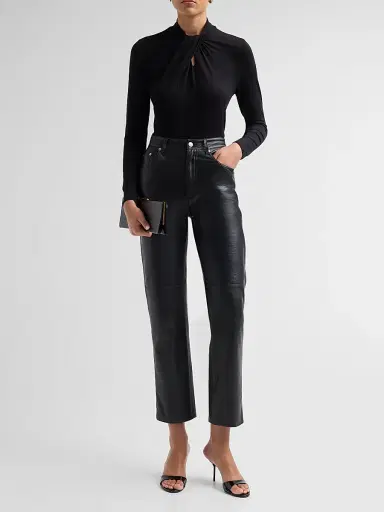 Majestic Filatures Women's Soft Touch Long-Sleeve Twist-Neck Top - Noir | Thumbnail 2 Majestic Filatures Women's Soft Touch Long-Sleeve Twist-Neck Top - Noir | Thumbnail 2