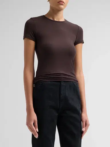 Majestic Filatures Women's Soft Touch Short-Sleeve Crewneck T-Shirt - Chocolate Mousse | Thumbnail 4 Majestic Filatures Women's Soft Touch Short-Sleeve Crewneck T-Shirt - Chocolate Mousse | Thumbnail 4