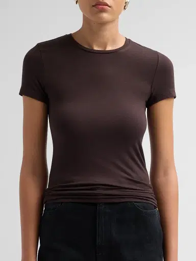 Majestic Filatures Women's Soft Touch Short-Sleeve Crewneck T-Shirt - Chocolate Mousse | Thumbnail 5 Majestic Filatures Women's Soft Touch Short-Sleeve Crewneck T-Shirt - Chocolate Mousse | Thumbnail 5