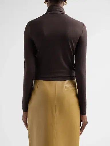 Majestic Filatures Women's Soft Touch Turtleneck Top - Chocolate Mousse | Thumbnail 3 Majestic Filatures Women's Soft Touch Turtleneck Top - Chocolate Mousse | Thumbnail 3