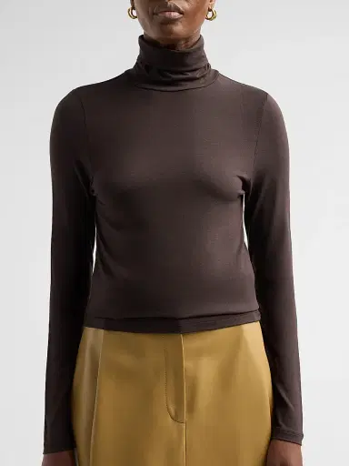 Majestic Filatures Women's Soft Touch Turtleneck Top - Chocolate Mousse | Thumbnail 5 Majestic Filatures Women's Soft Touch Turtleneck Top - Chocolate Mousse | Thumbnail 5