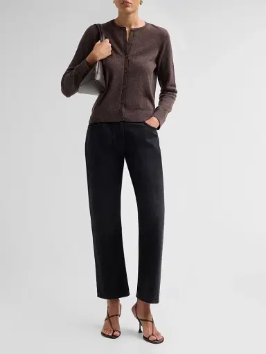 Majestic Filatures Women's Cashmere Crewneck Cardigan - Tatanka | Thumbnail 2 Majestic Filatures Women's Cashmere Crewneck Cardigan - Tatanka | Thumbnail 2