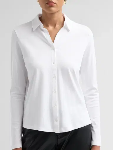 Majestic Filatures Women's Supima Cotton Button-Front Shirt - Blanc | Thumbnail 5 Majestic Filatures Women's Supima Cotton Button-Front Shirt - Blanc | Thumbnail 5
